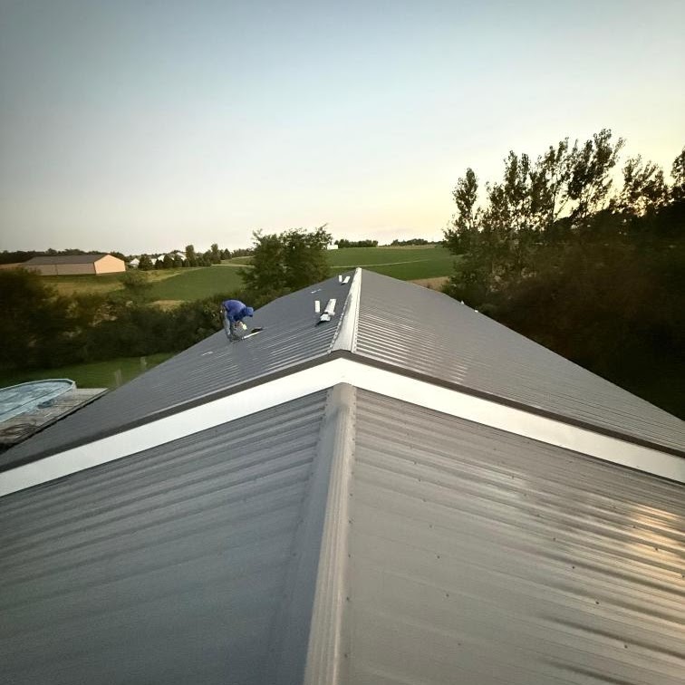 Metal roof installation on commercial building — GGR Exteriors Nebraska