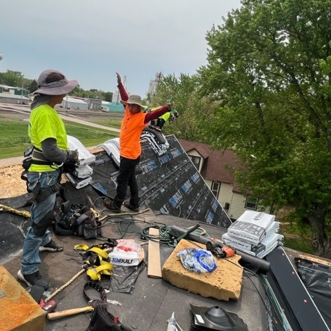 GGR Exteriors crew installing new roof — Nebraska